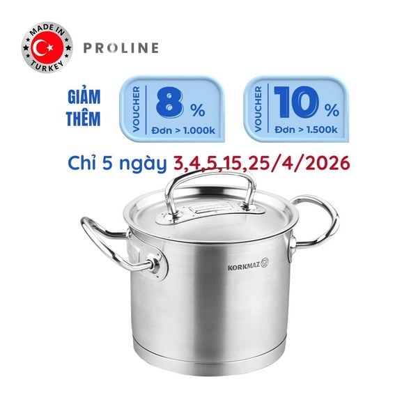  Nồi inox cao cấp Korkmaz Proline 2.7 lít  thân cao - A1164 
