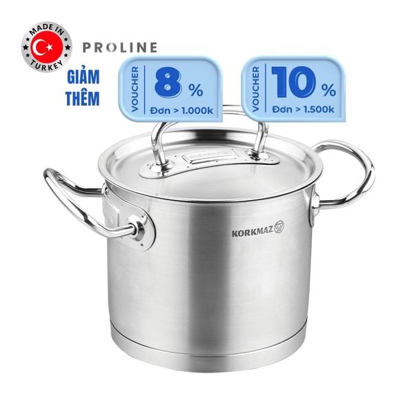  Nồi inox cao cấp Korkmaz Proline 9 lít  thân cao - A1166 
