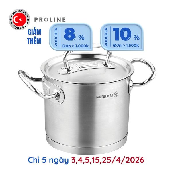  Nồi inox cao cấp Korkmaz Proline 9 lít  thân cao - A1166 