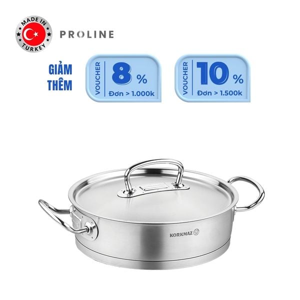  Nồi inox cao cấp Korkmaz Proline 3.1 lít thân thấp -  A1172 