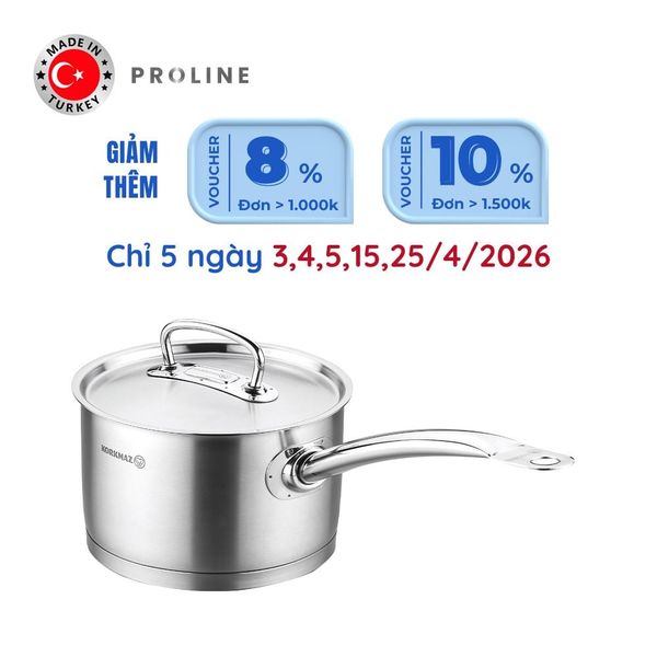  Quánh inox cao cấp Korkmaz Proline 2 lít có nắp - A1157 