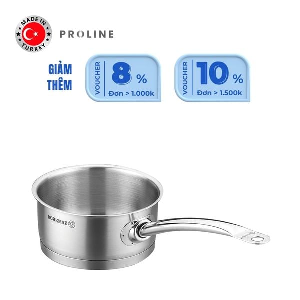  Quánh inox cao cấp Korkmaz Proline 1.5 lít không nắp - A1156 