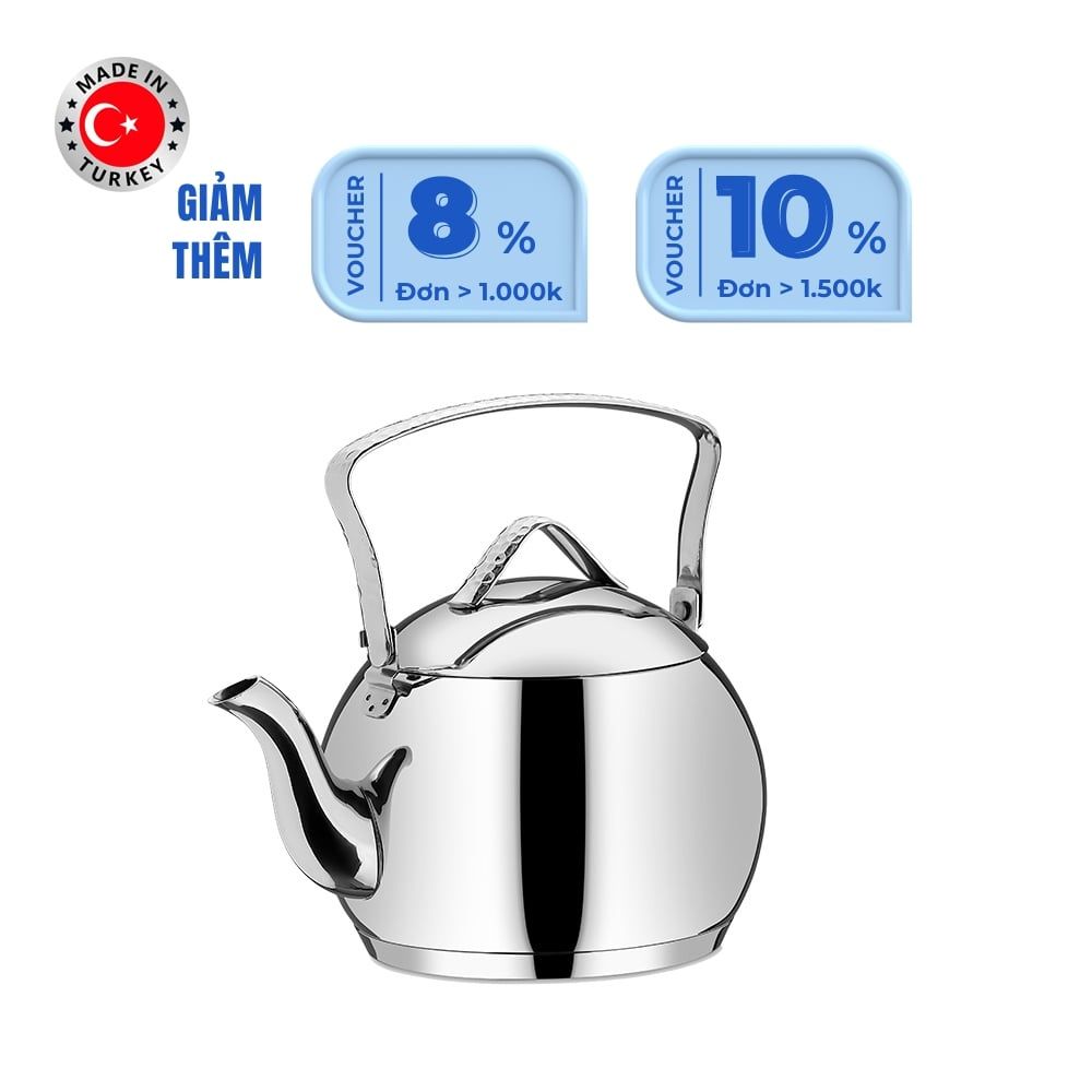  Ấm inox cao cấp Korkmaz Tombik 2 lít - A093 