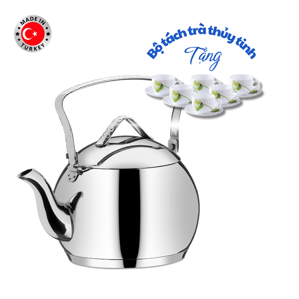  Ấm inox cao cấp Korkmaz Tombik 3.5 lít - A094 