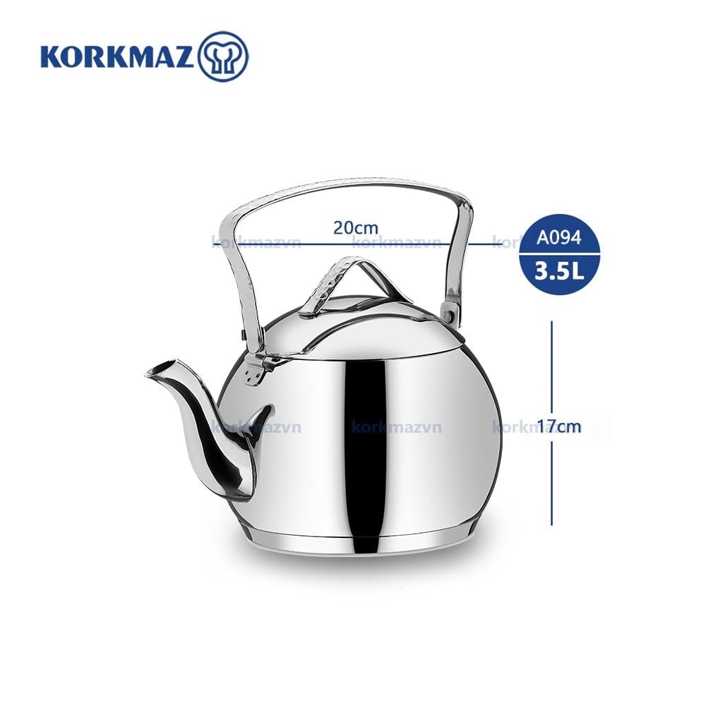  Ấm inox cao cấp Korkmaz Tombik 3.5 lít - A094 