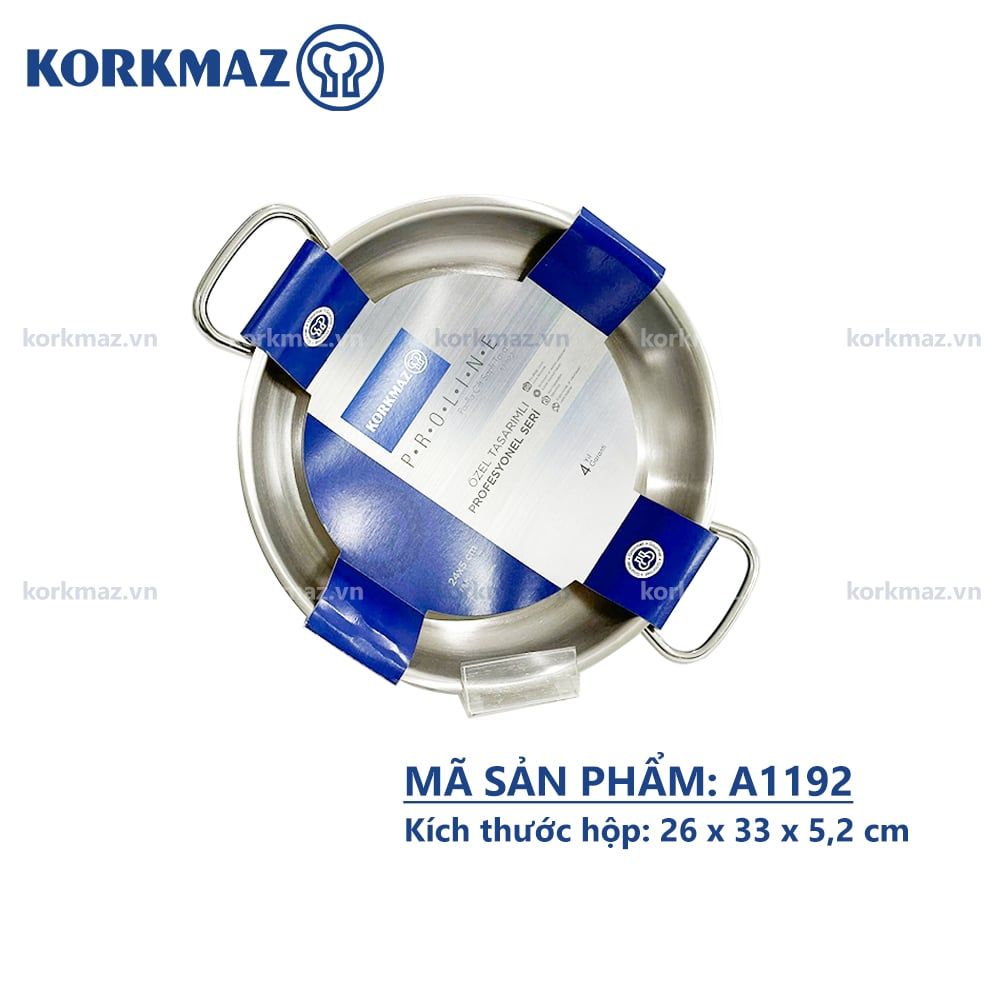  Chảo inox cao cấp 2 quai Korkmax Proline 24cm - A1192 