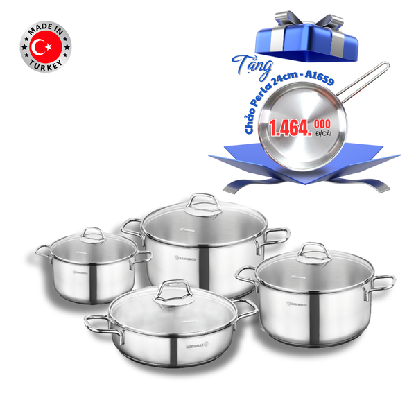  Bộ 4 nồi inox cao cấp Korkmaz Perla - A1606 