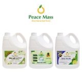  NGB5 Combo Sản Phẩm Gốc Thực Vật Peace Mass - Nước Giặt Xả 2 in 1 3.6l+ Nước Rửa Chén 3.6l + Nước Lau Sàn TD Chanh Sả - Bạc Hà 3.6l 