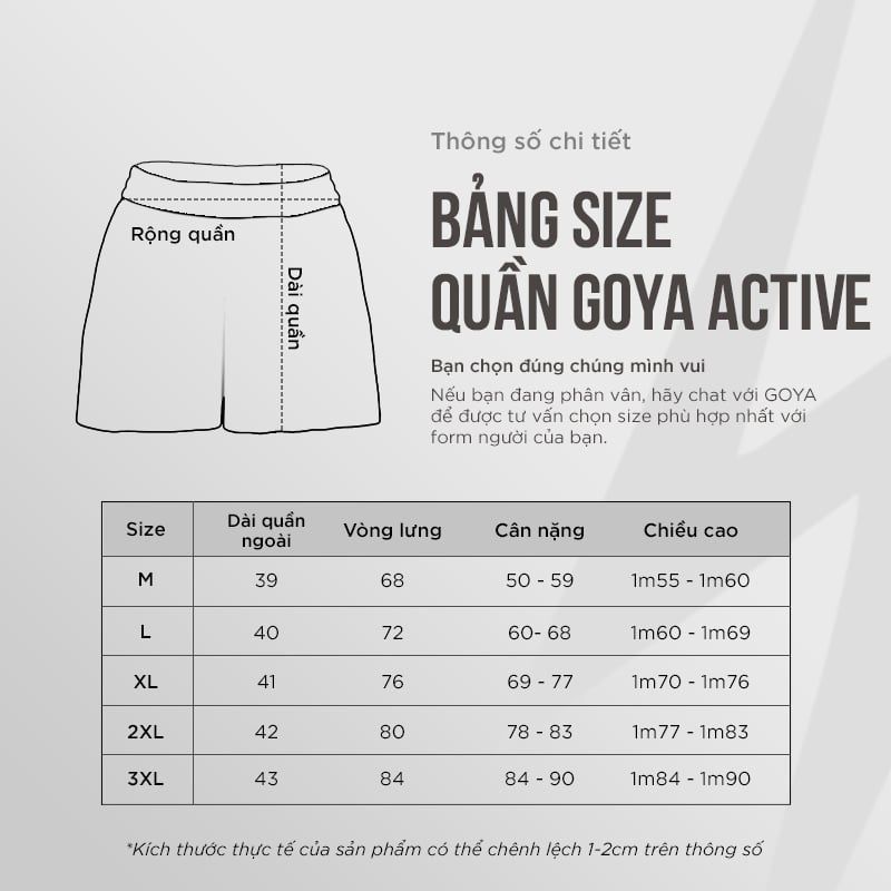  Quần Thể Thao Chạy Bộ Nam 2 Lớp GOYA ACTIVE Năm 2025 