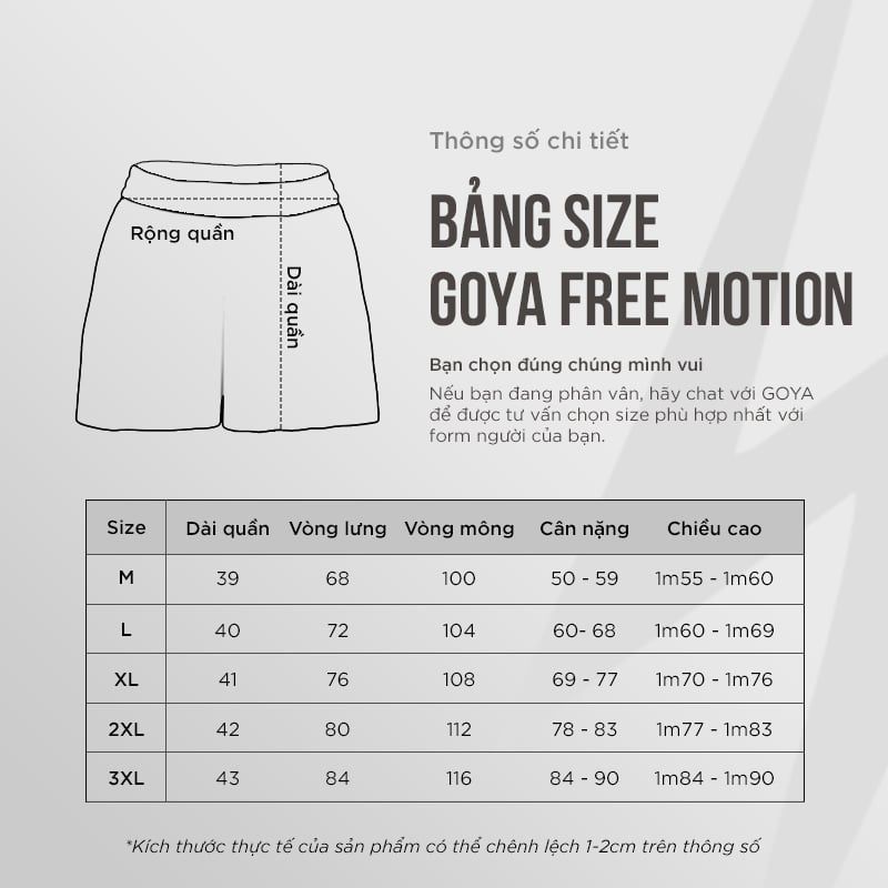  Quần Thể Thao Chạy Bộ Nam 1 Lớp GOYA FREE MOTION Năm 2025 