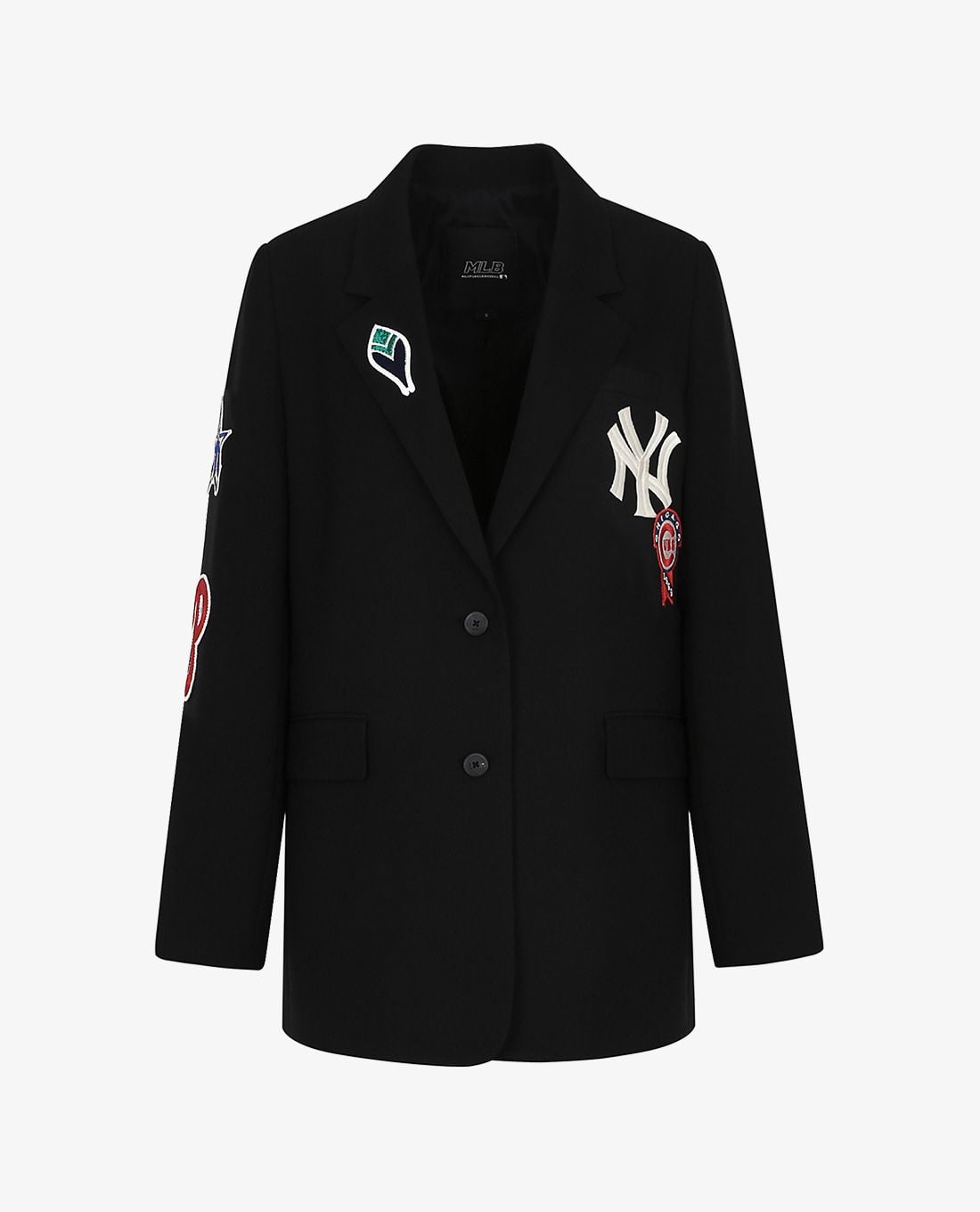 MLB - Áo blazer dáng dài phối nút cài Patchwork Tailored