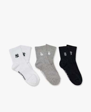  MLB - Set 3 vớ unisex cổ cao Small Logo 