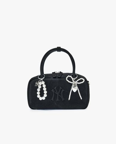  MLB - Móc khóa túi xách nữ Pearl Ribbon Heart 
