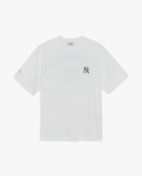  MLB - Áo thun unisex cổ tròn tay ngắn in họa tiết 