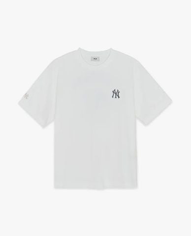  MLB - Áo thun unisex cổ tròn tay ngắn in họa tiết 