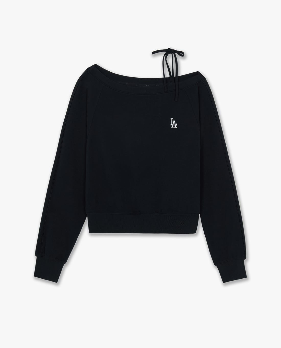 MLB - Áo sweatshirt nữ lệch vai phối dây Varsity Sporty