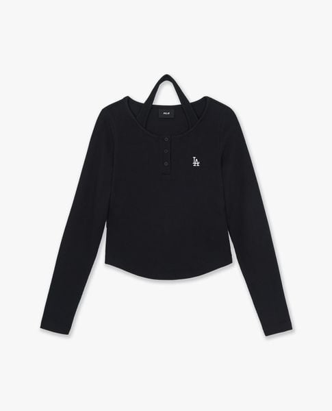  MLB - Áo kiểu nữ cổ tròn tay dài phối layer Basic 