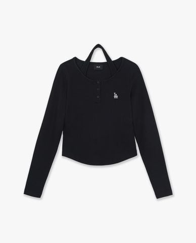  MLB - Áo kiểu nữ cổ tròn tay dài phối layer Basic 