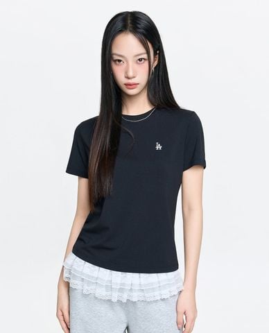  MLB - Áo thun nữ cổ tròn tay ngắn Basic 