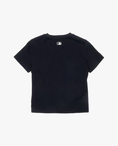  MLB - Áo croptop nữ cổ tròn tay ngắn in họa tiết 