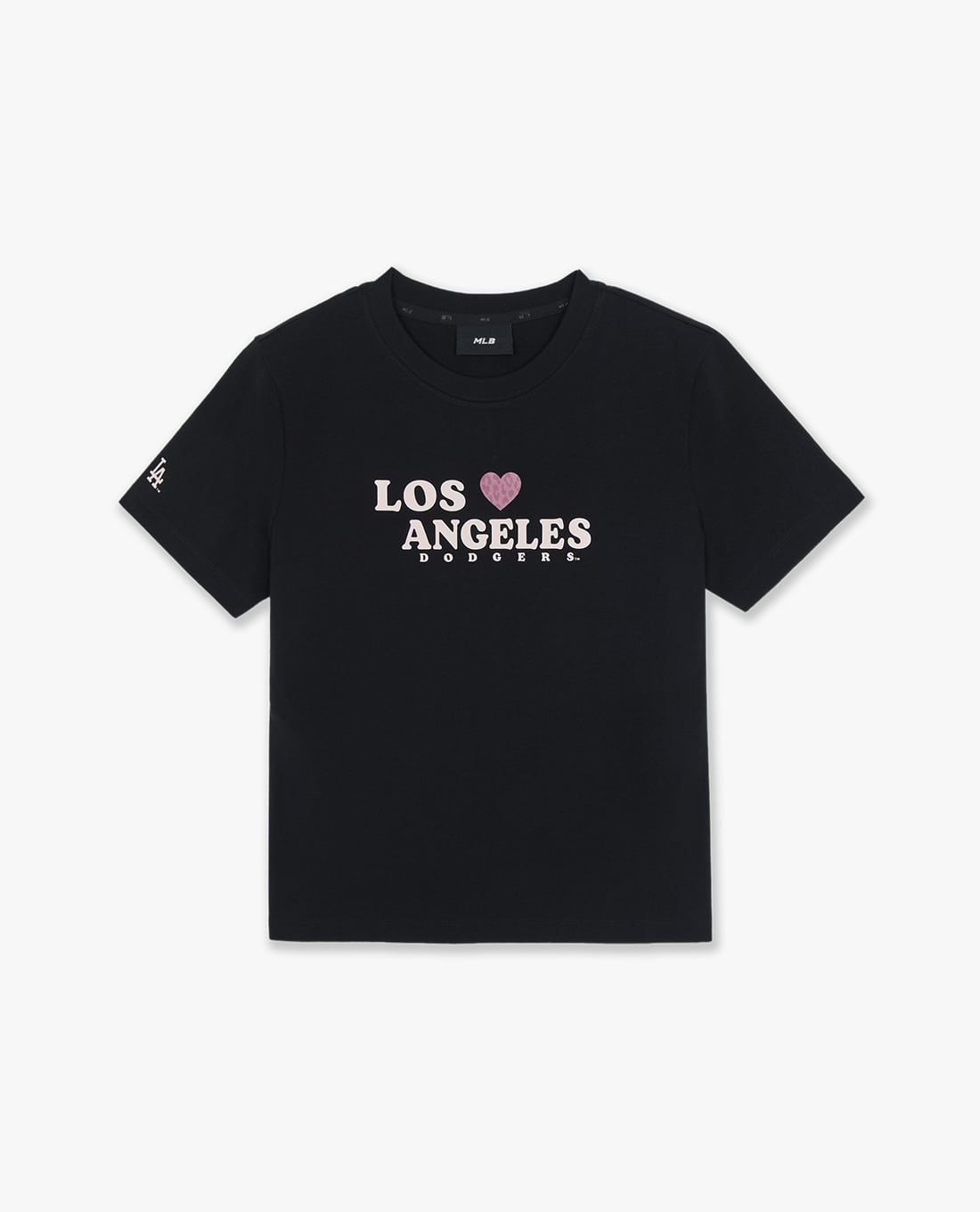 MLB - Áo thun nữ tay ngắn Leopard Heart Lettering