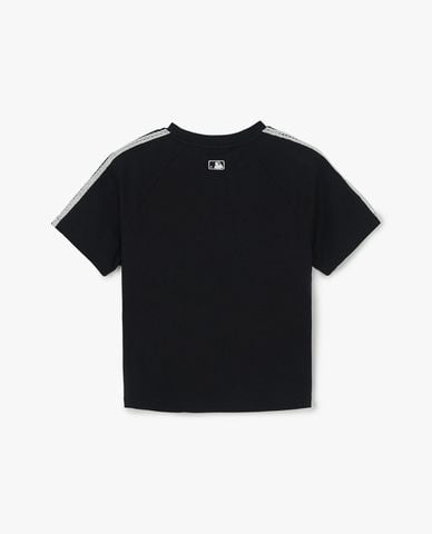  MLB - Áo croptop nữ tay ngắn phối viền Varsity 