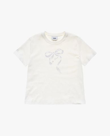  MLB - Áo croptop nữ cổ tròn tay ngắn in họa tiết 