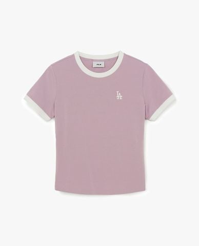  MLB - Áo thun nữ cổ tròn tay ngắn Basic Small Logo Ringer 