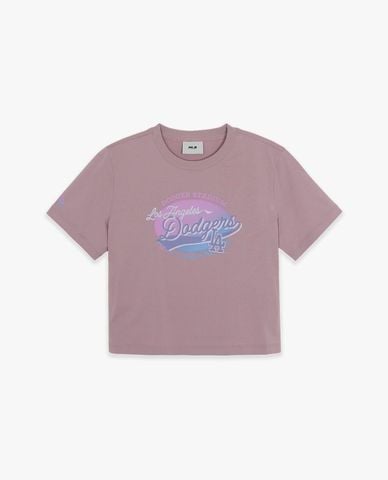  MLB - Áo croptop nữ cổ tròn tay ngắn Vintage Graphic 