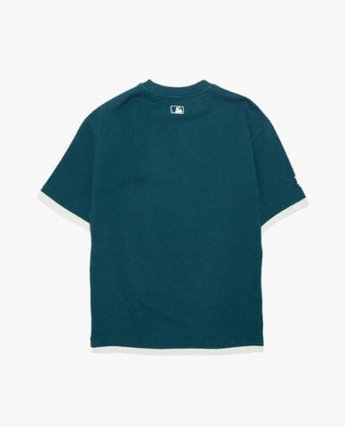  MLB - Áo thun unisex cổ tròn tay ngắn Varsity 