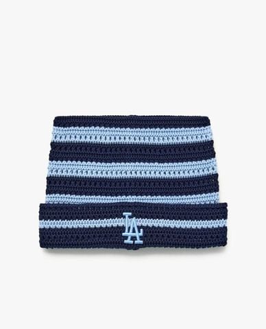  MLB - Nón len unisex tai mèo kẻ sọc Summer 