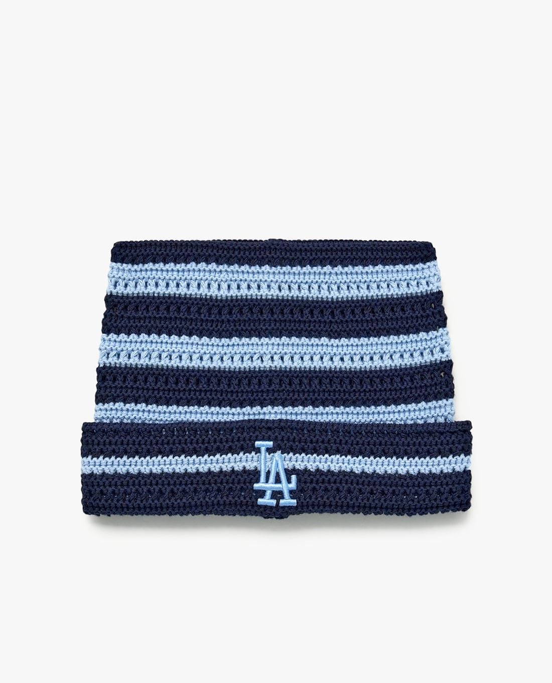 MLB - Nón len unisex tai mèo kẻ sọc Summer