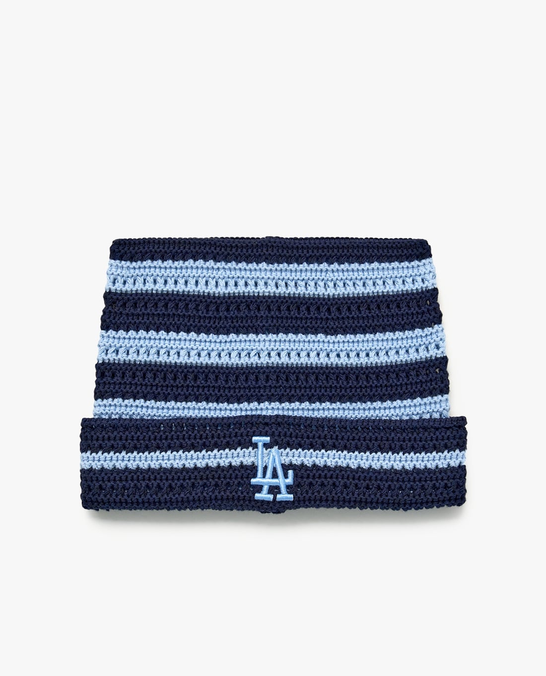 MLB - Nón len unisex tai mèo kẻ sọc Summer