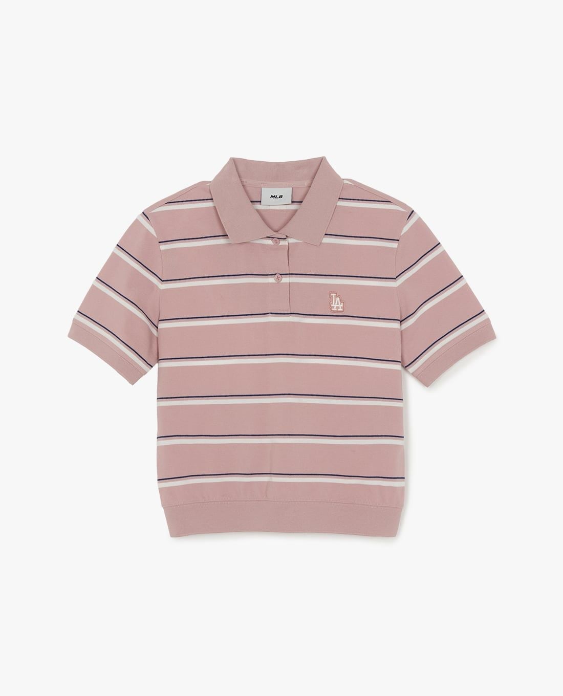 MLB - Áo polo nữ tay ngắn kẻ sọc Varsity