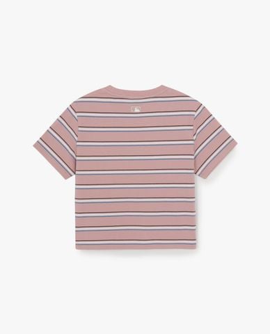  MLB - Áo croptop nữ cổ tròn tay ngắn Sportive Striped 