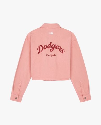  MLB - Áo sơ mi denim nữ cổ bẻ tay dài Varsity Culsive 