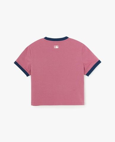  MLB - Áo croptop nữ cổ tròn tay ngắn Varsity Linger Slim 
