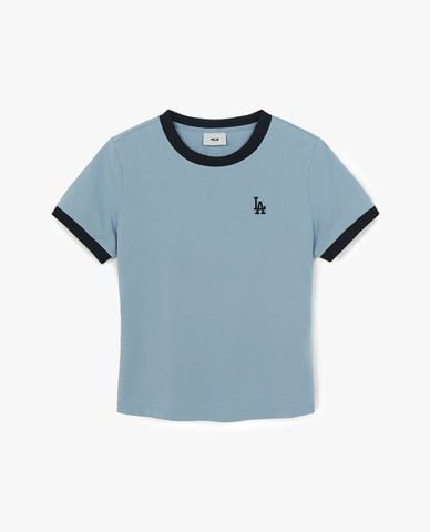  MLB - Áo thun nữ cổ tròn tay ngắn Basic Small Logo Ringer 