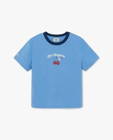  MLB - Áo croptop nữ cổ tròn tay ngắn Summer Fruits 