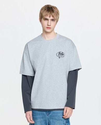  MLB - Áo thun unisex cổ tròn tay dài Basic Street Logo 