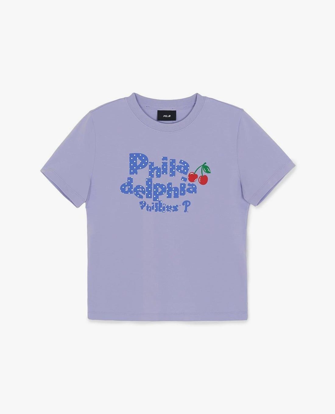 MLB - Áo croptop nữ cổ tròn tay ngắn Letter Cherry