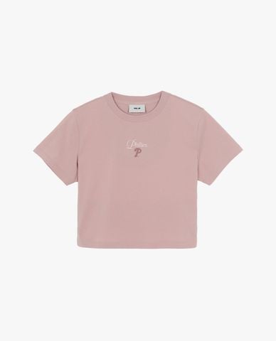  MLB - Áo croptop nữ cổ tròn tay ngắn Sheriff Logo 