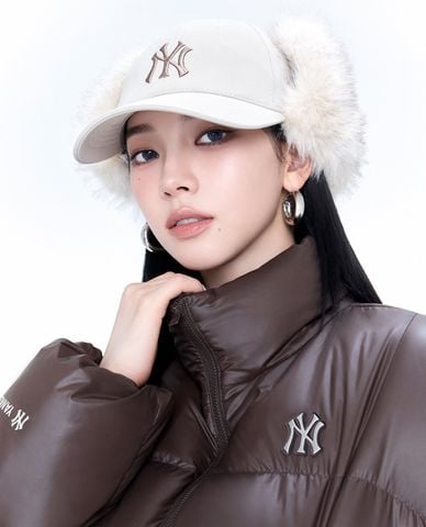  MLB - Nón bóng chày unisex phối lông Vintage 