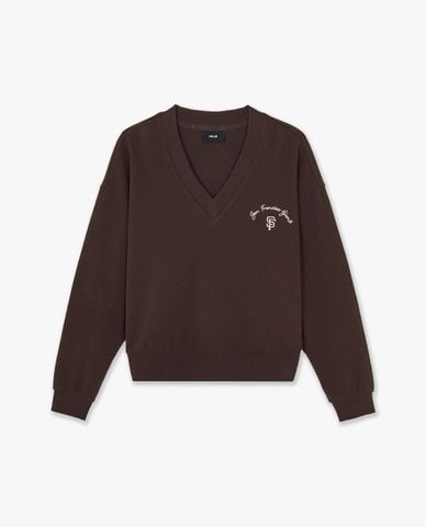  MLB - Áo sweatshirt nữ cổ V tay dài Basic 
