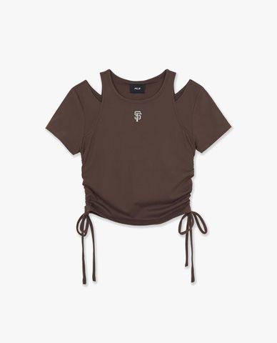 MLB - Áo croptop nữ cut out Baseball Team Small Logo 