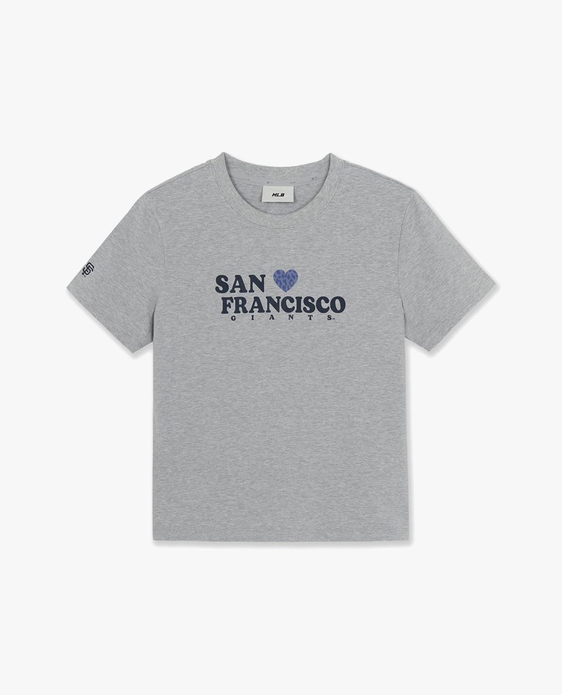 MLB - Áo thun nữ tay ngắn Leopard Heart Lettering