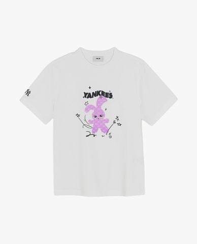  MLB - Áo thun unisex cổ tròn tay ngắn Bunny 