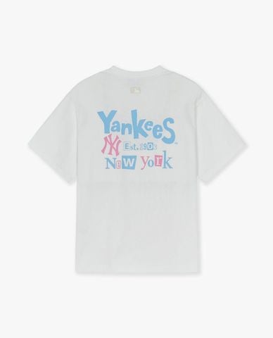  MLB - Áo thun unisex tay ngắn Basic Street Color Letter Logo 