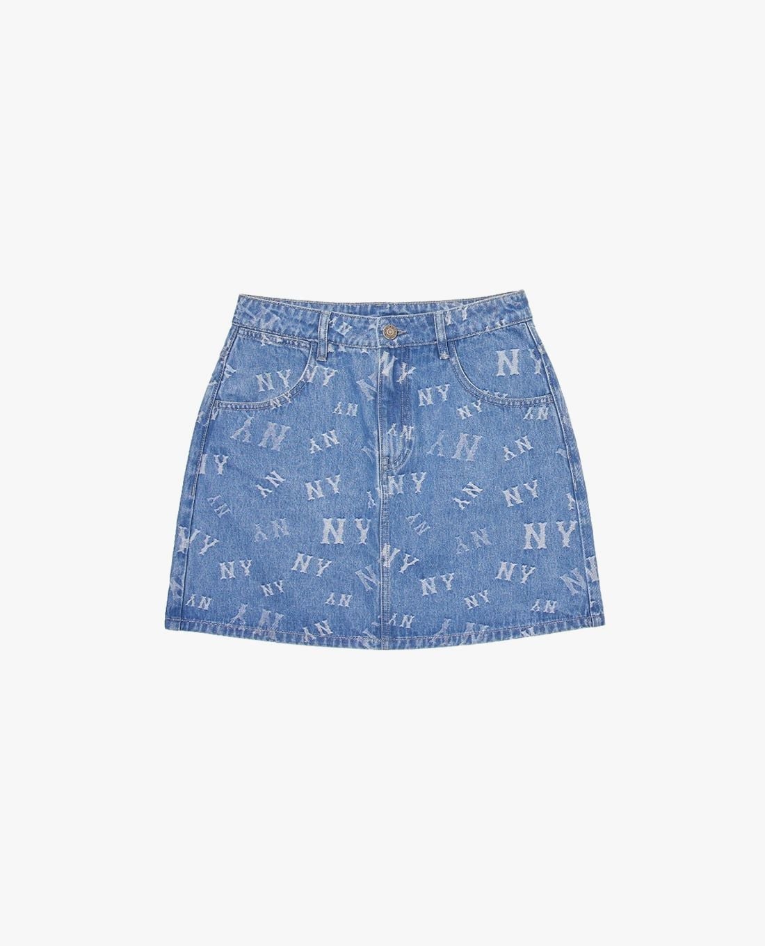 MLB - Chân váy denim mini họa tiết monogram