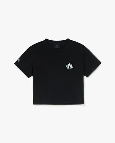  MLB - Áo croptop nữ tay ngắn in họa tiết 